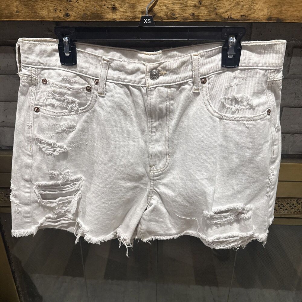 Women's American Eagle Outfitters Jean Short - Size 16- Cream Color Denim
